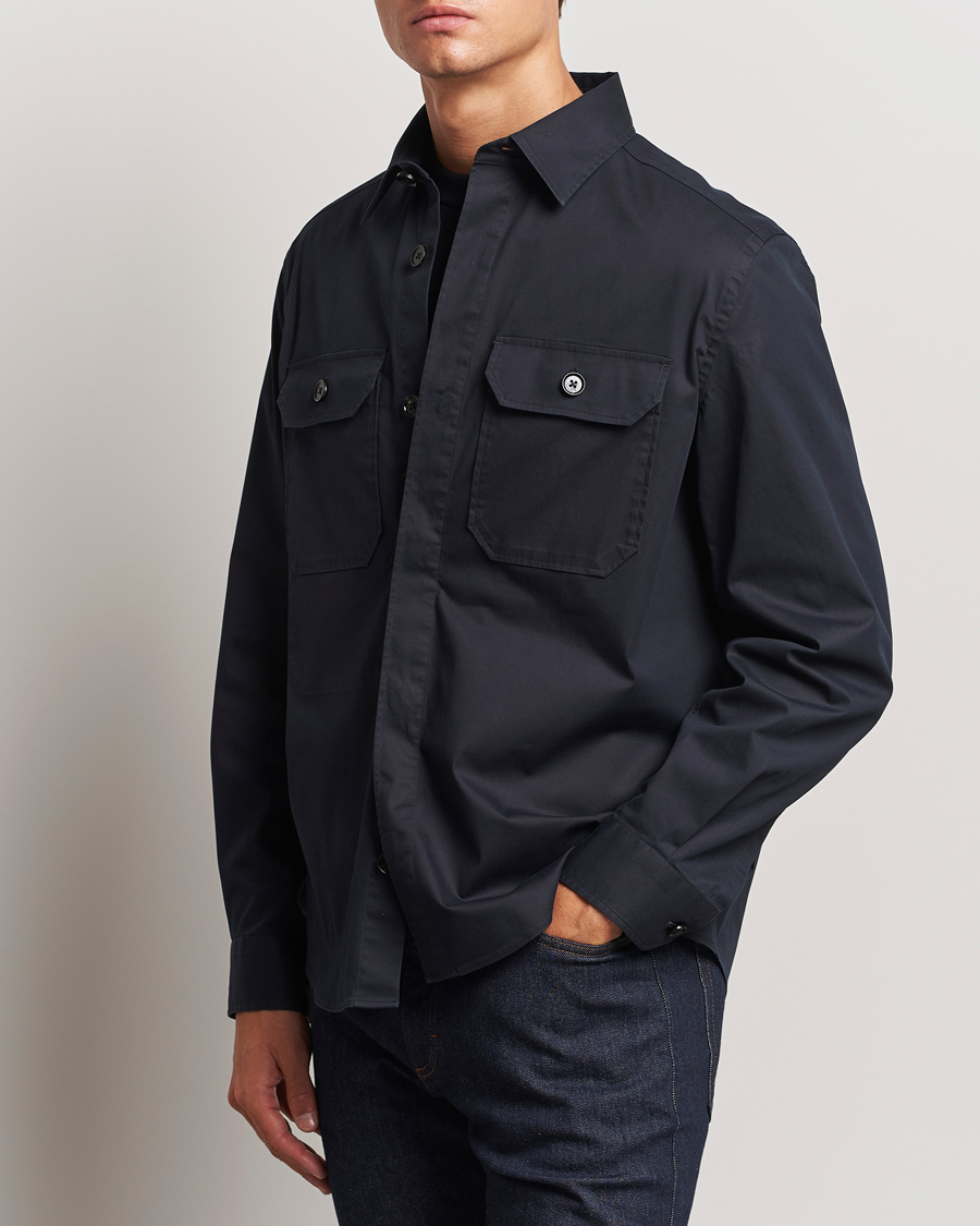 Herre | Skjorter | Zegna | Cotton Overshirt Navy