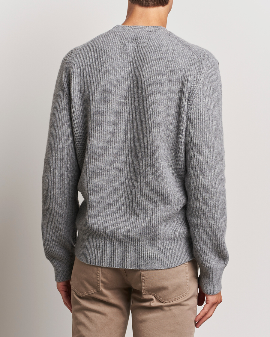 Herre | Gensere | Zegna | Oasi Cashmere Rib Crewneck Grey Melange