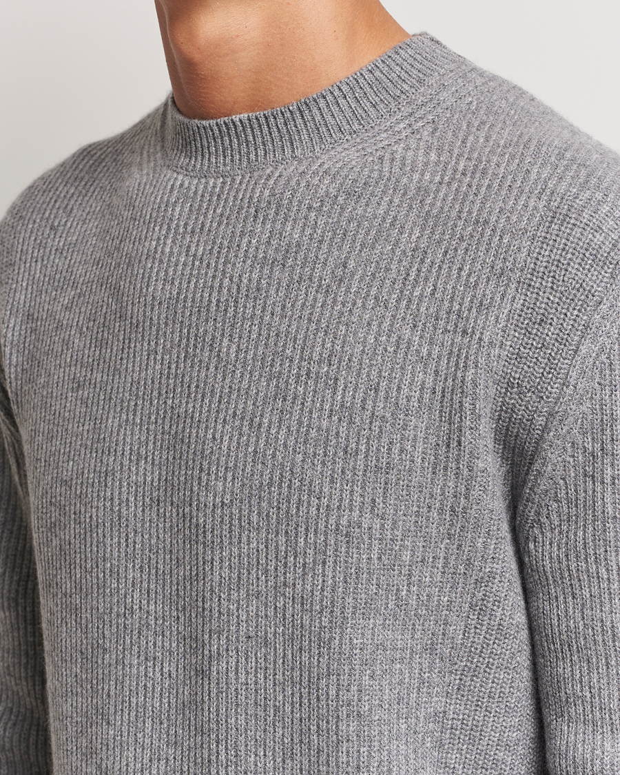 Herre | Gensere | Zegna | Oasi Cashmere Rib Crewneck Grey Melange