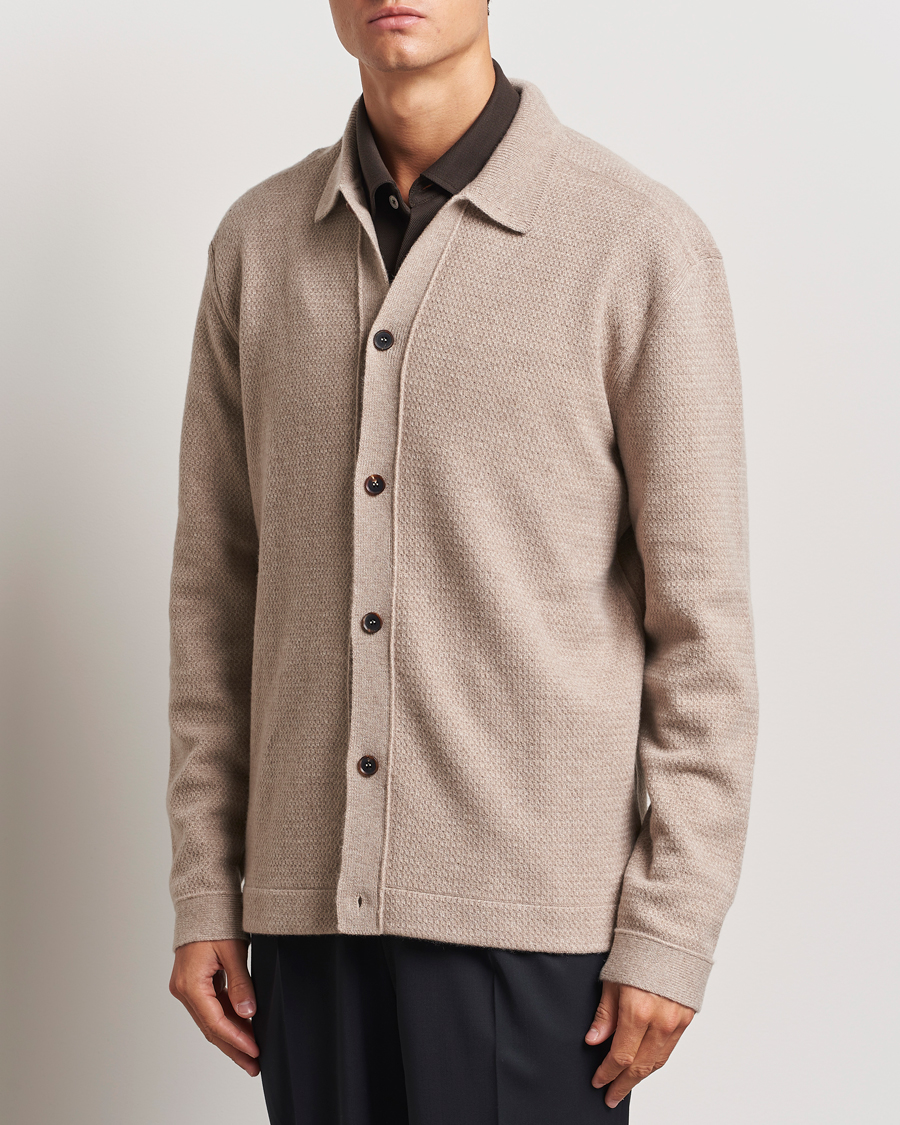 Herre | Gensere | Zegna | Oasi Cashmere Collared Cardigan Beige
