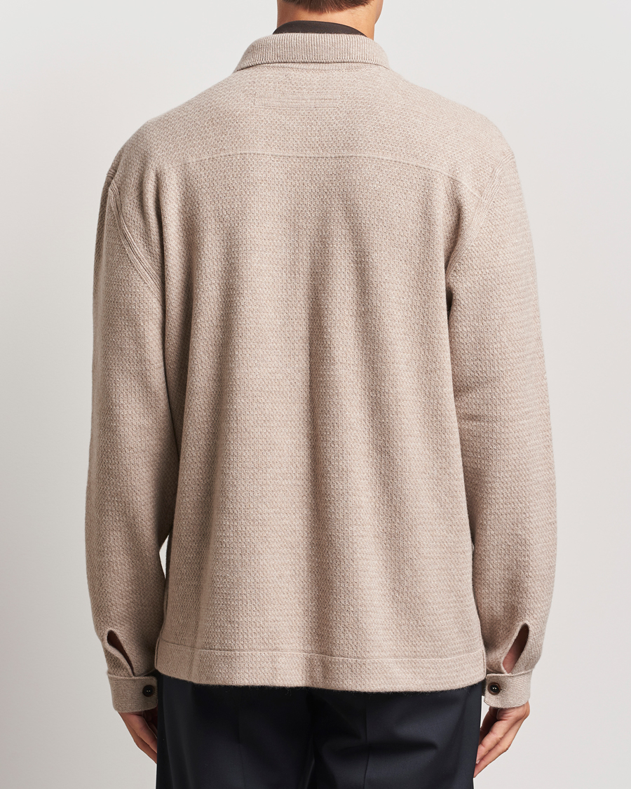 Herre | Gensere | Zegna | Oasi Cashmere Collared Cardigan Beige