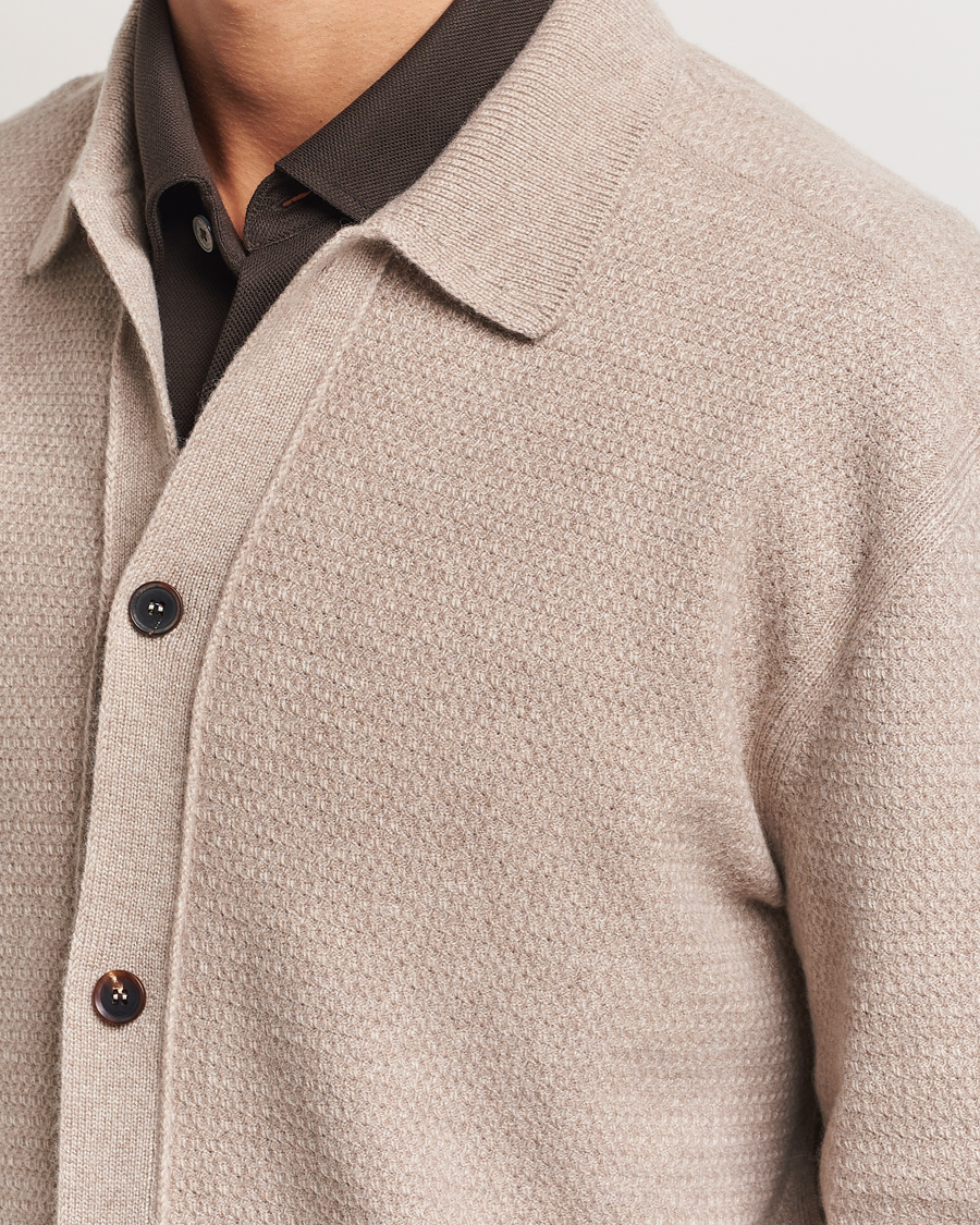 Herre | Gensere | Zegna | Oasi Cashmere Collared Cardigan Beige