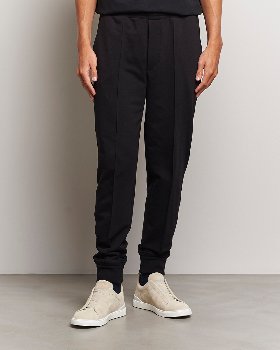 Herre | Bukser | Zegna | Cotton Stretch Drawstring Pants Black