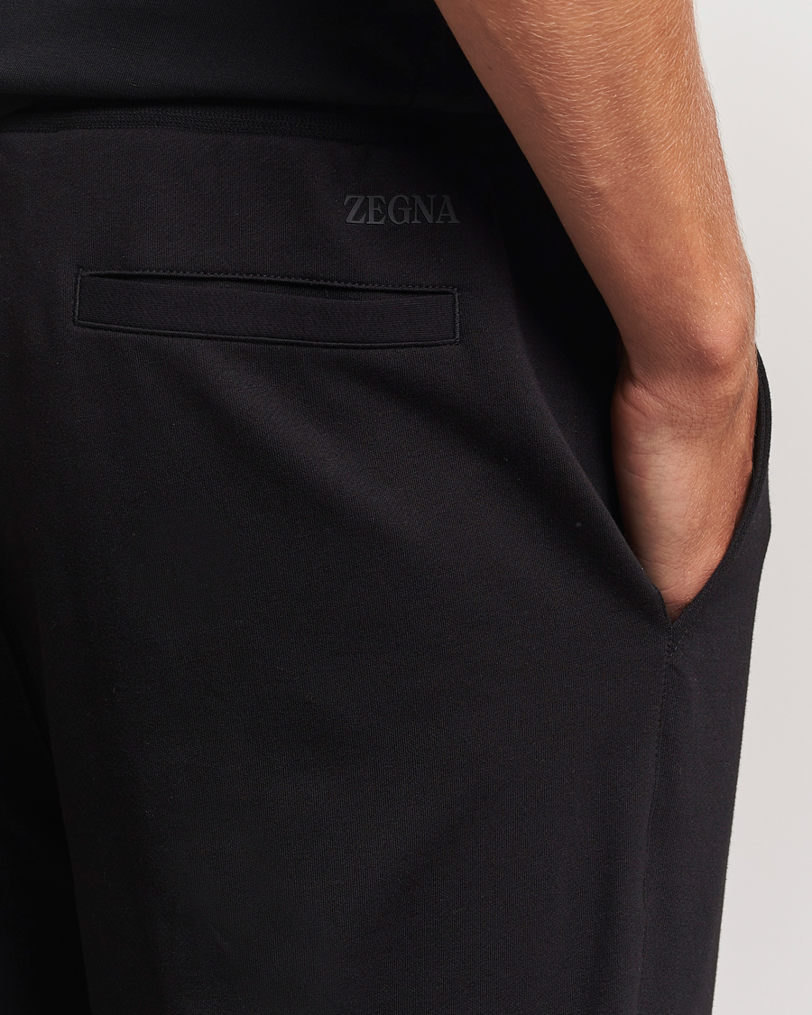 Herre | Bukser | Zegna | Cotton Stretch Drawstring Pants Black