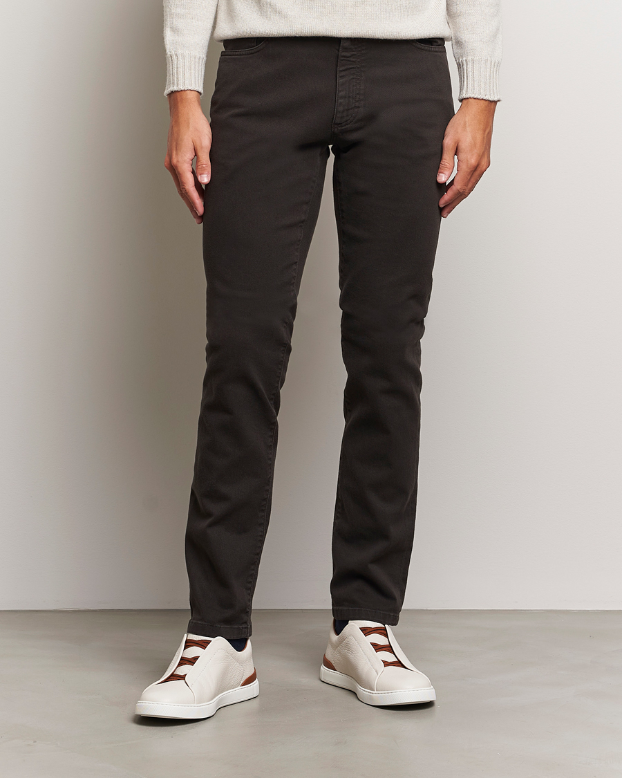 Herre | Bukser | Zegna | 5-Pocket Comfort Denim Pants Dark Brown