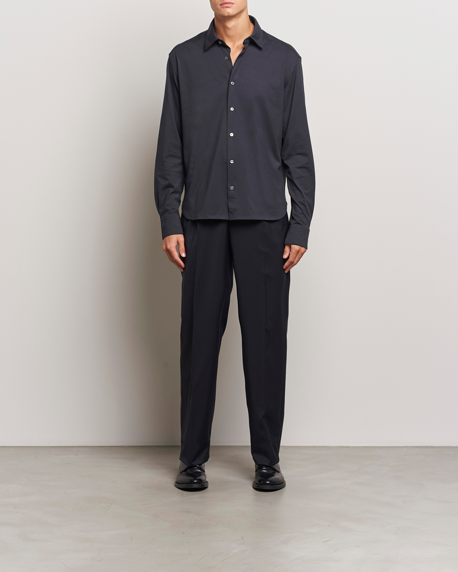 Herre | Skjorter | Zegna | Cotton Jersey Shirt Navy