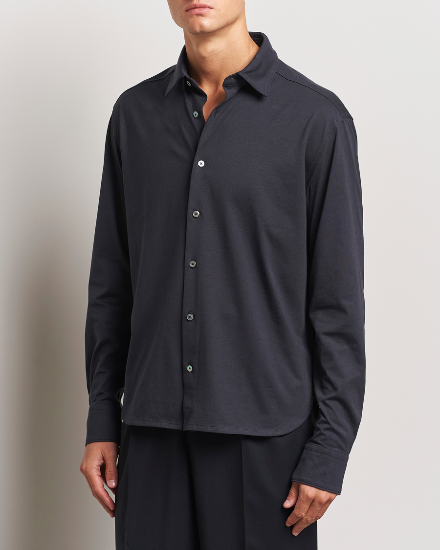 Herre | Skjorter | Zegna | Cotton Jersey Shirt Navy