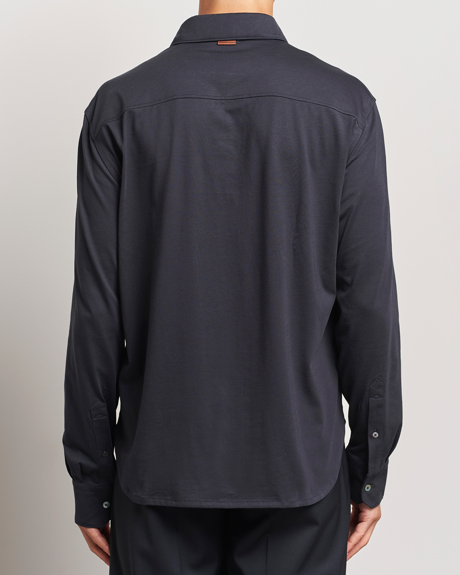 Herre | Skjorter | Zegna | Cotton Jersey Shirt Navy