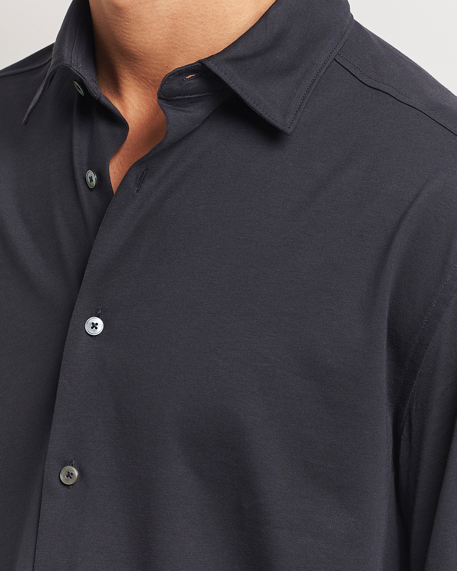 Herre | Skjorter | Zegna | Cotton Jersey Shirt Navy