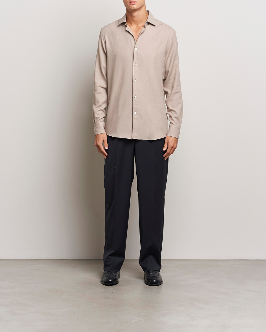 Herre | Skjorter | Zegna | Cotton/Cashmere Shirt Beige