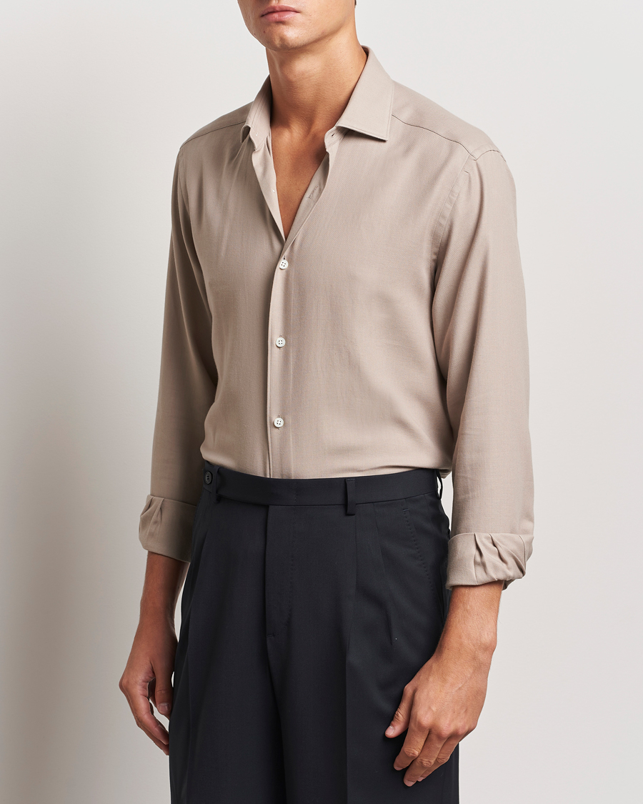 Herre | Skjorter | Zegna | Cotton/Cashmere Shirt Beige