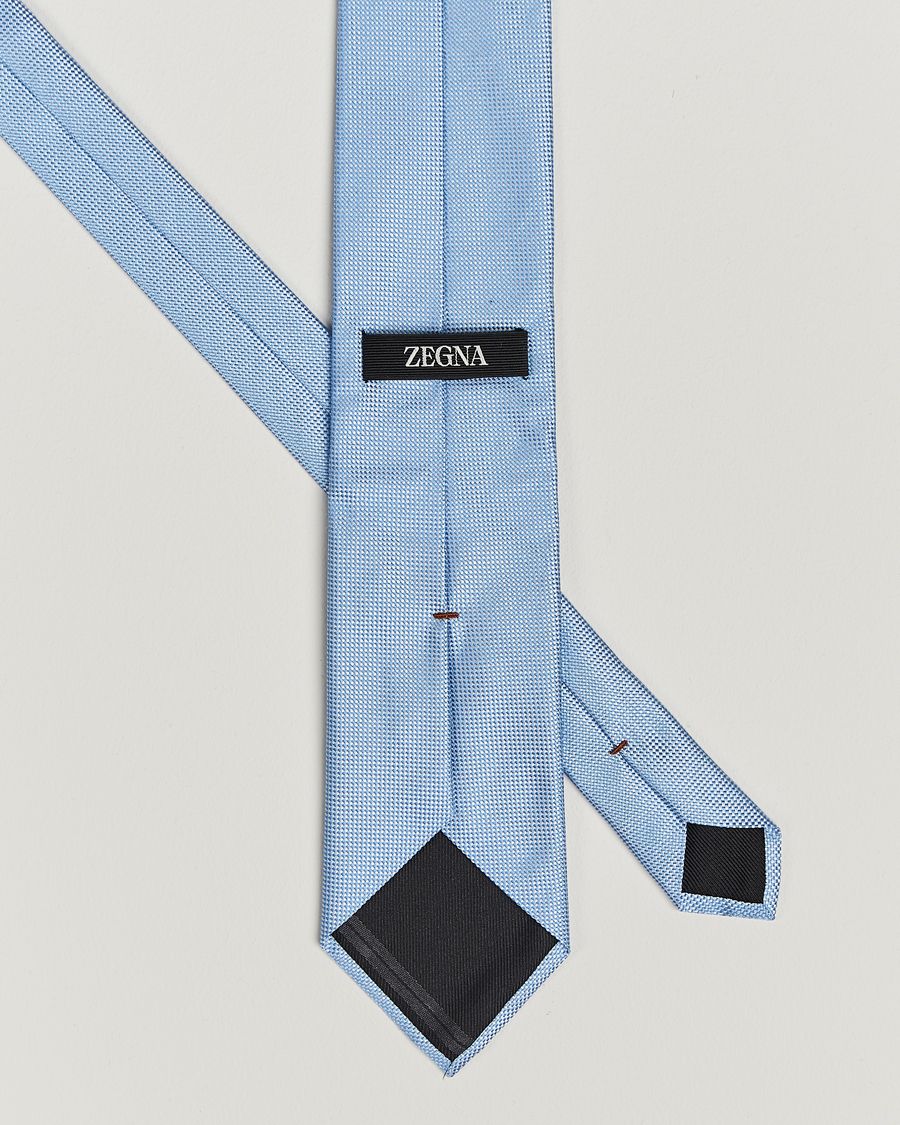 Herre | Zegna Micro Structure Silk Tie Light Blue | Zegna | Micro Structure Silk Tie Light Blue