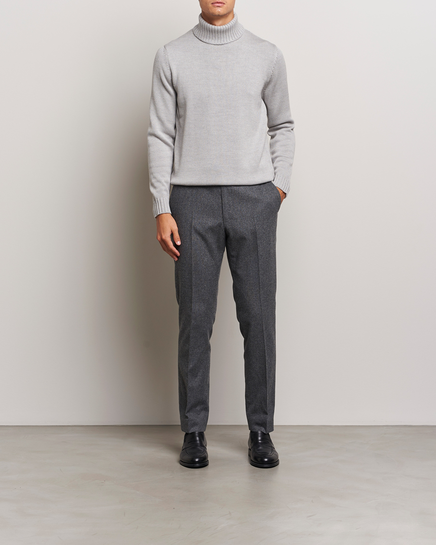 Herre | Gensere | Zanone | Virgin Merino Wool Rollneck Light Grey