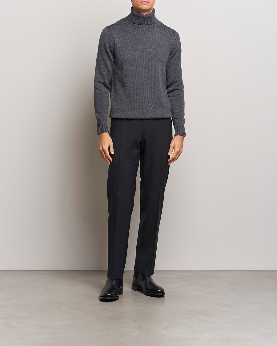 Herre | Gensere | Zanone | Virgin Merino Wool Rollneck Grey Melange