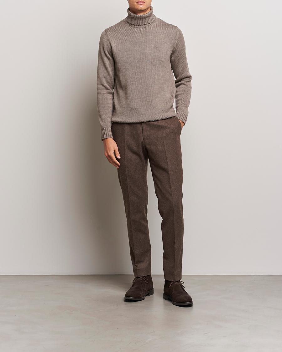 Herre | Gensere | Zanone | Virgin Merino Wool Rollneck Taupe