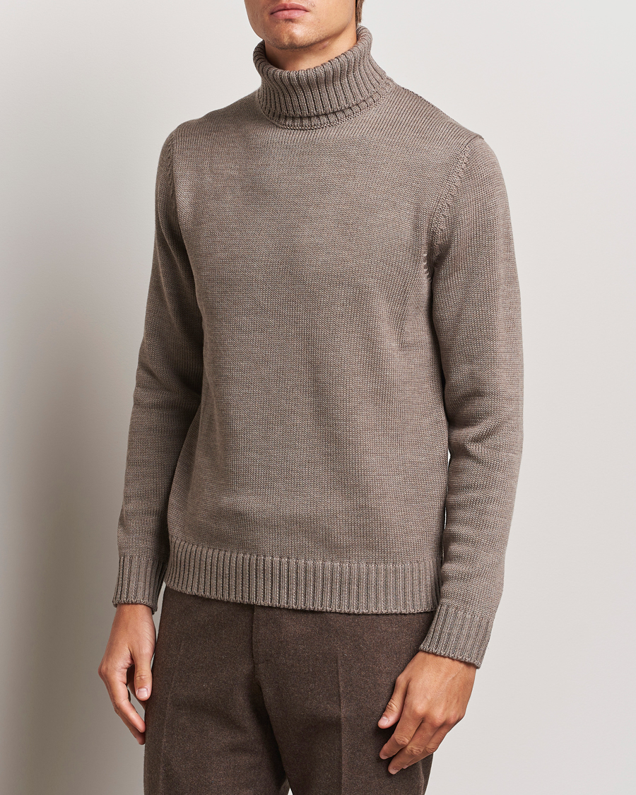 Herre | Gensere | Zanone | Virgin Merino Wool Rollneck Taupe