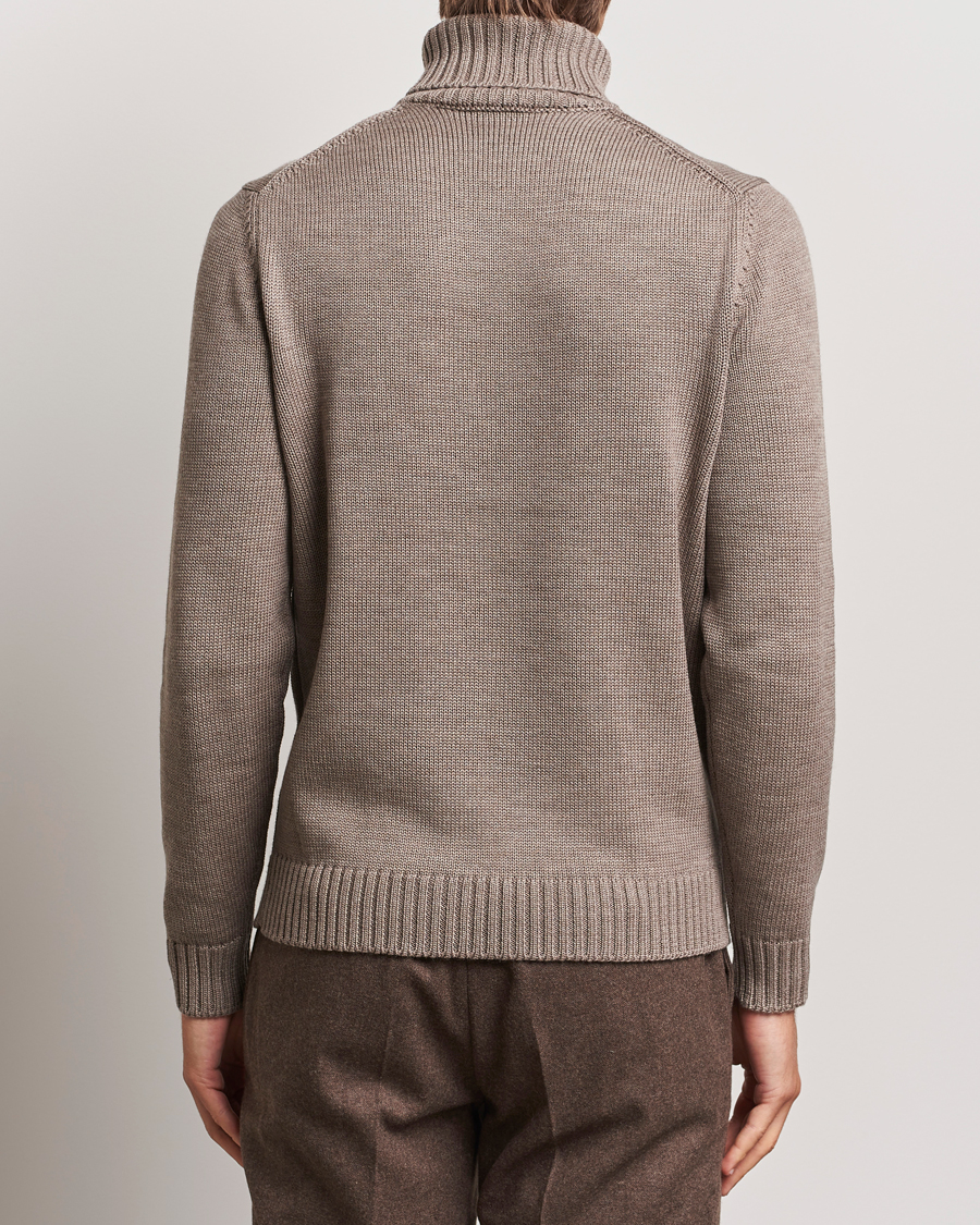 Herre | Gensere | Zanone | Virgin Merino Wool Rollneck Taupe