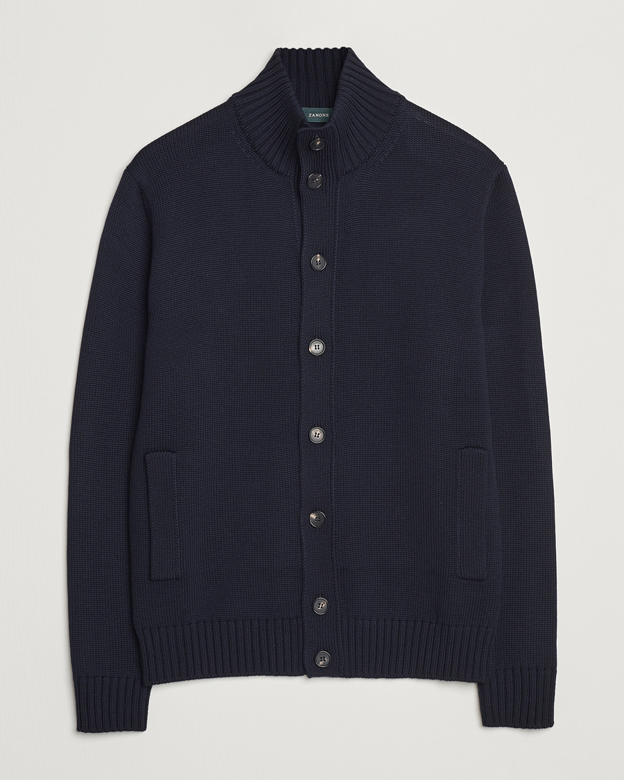 Herre | Gensere | Zanone | Virgin Merino Wool Chioto Cardigan Navy