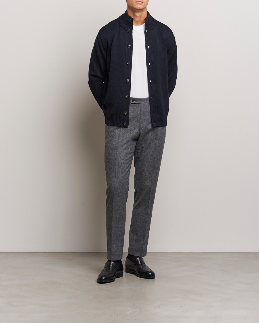 Herre | Gensere | Zanone | Virgin Merino Wool Chioto Cardigan Navy