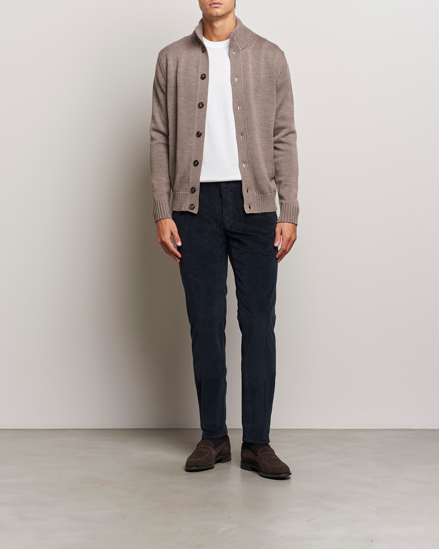Herre | Gensere | Zanone | Virgin Merino Wool Chioto Cardigan Taupe