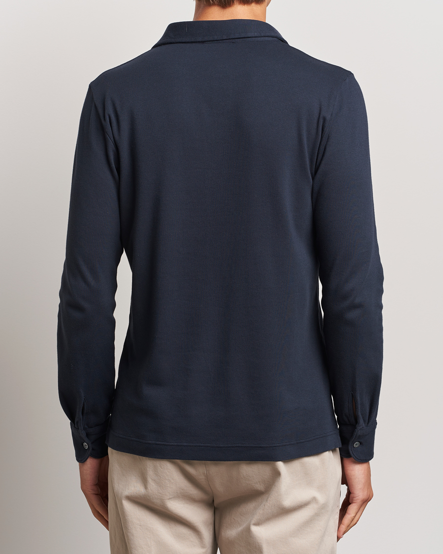 Herre | Gensere | Zanone | Heavy Jersey Long Sleeve Polo Navy