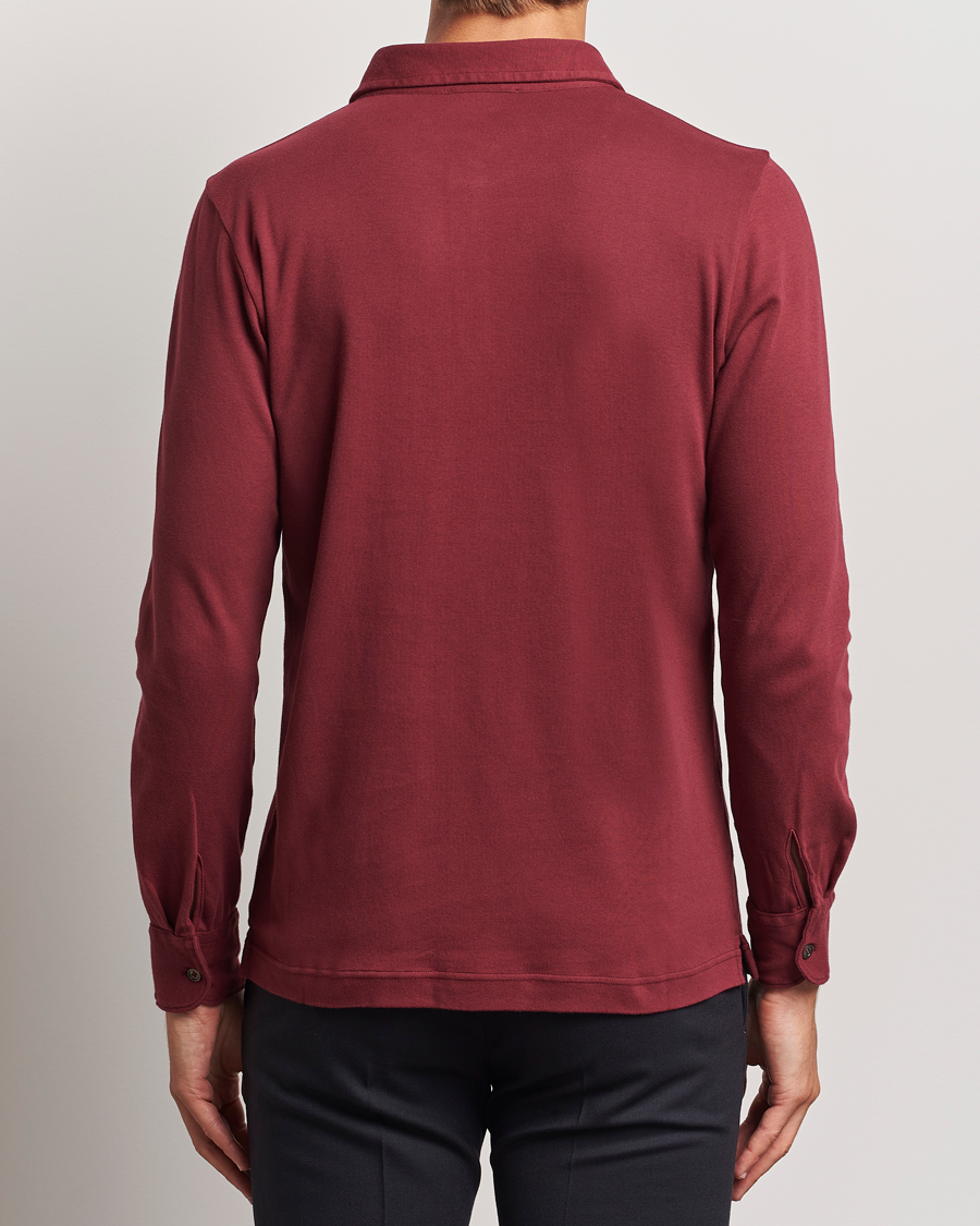 Herre | Gensere | Zanone | Heavy Jersey Long Sleeve Polo Bordeaux