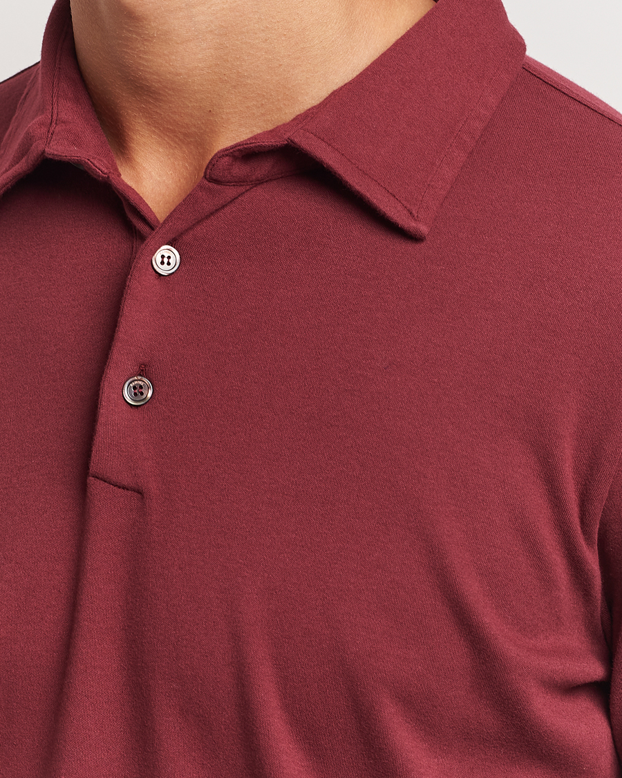 Herre | Gensere | Zanone | Heavy Jersey Long Sleeve Polo Bordeaux