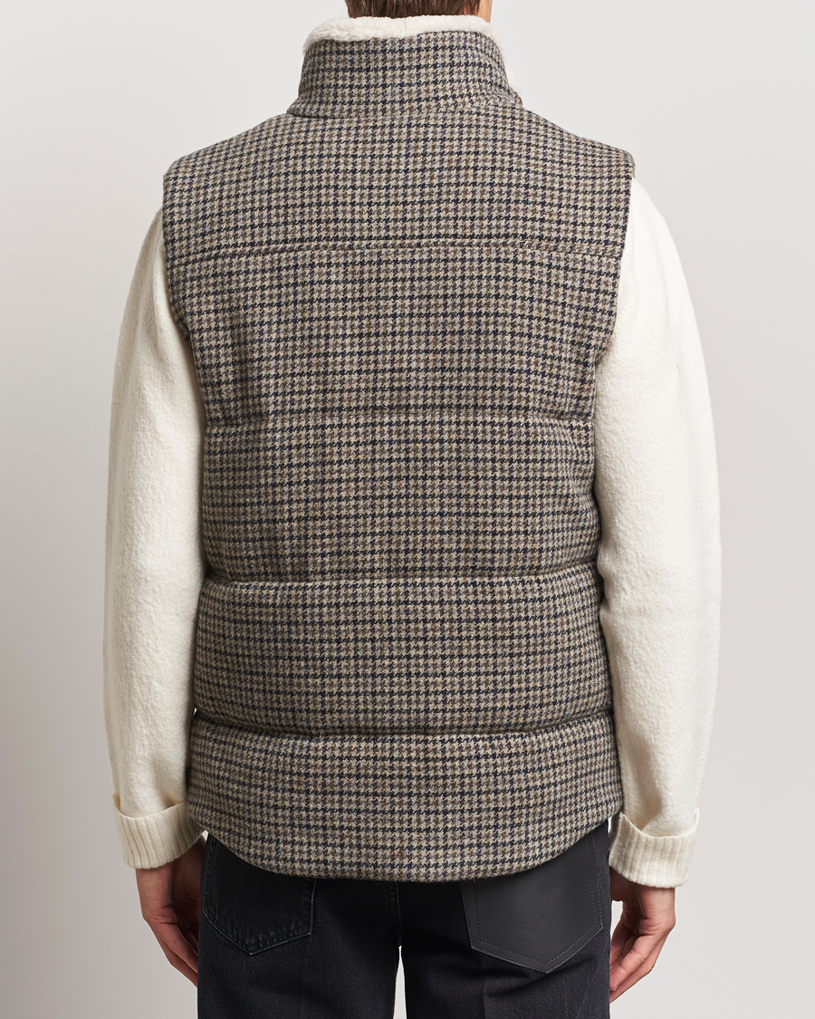 Herre | Jakker | Valstar | Shearling Collar Down Vest Grey Houndstooth