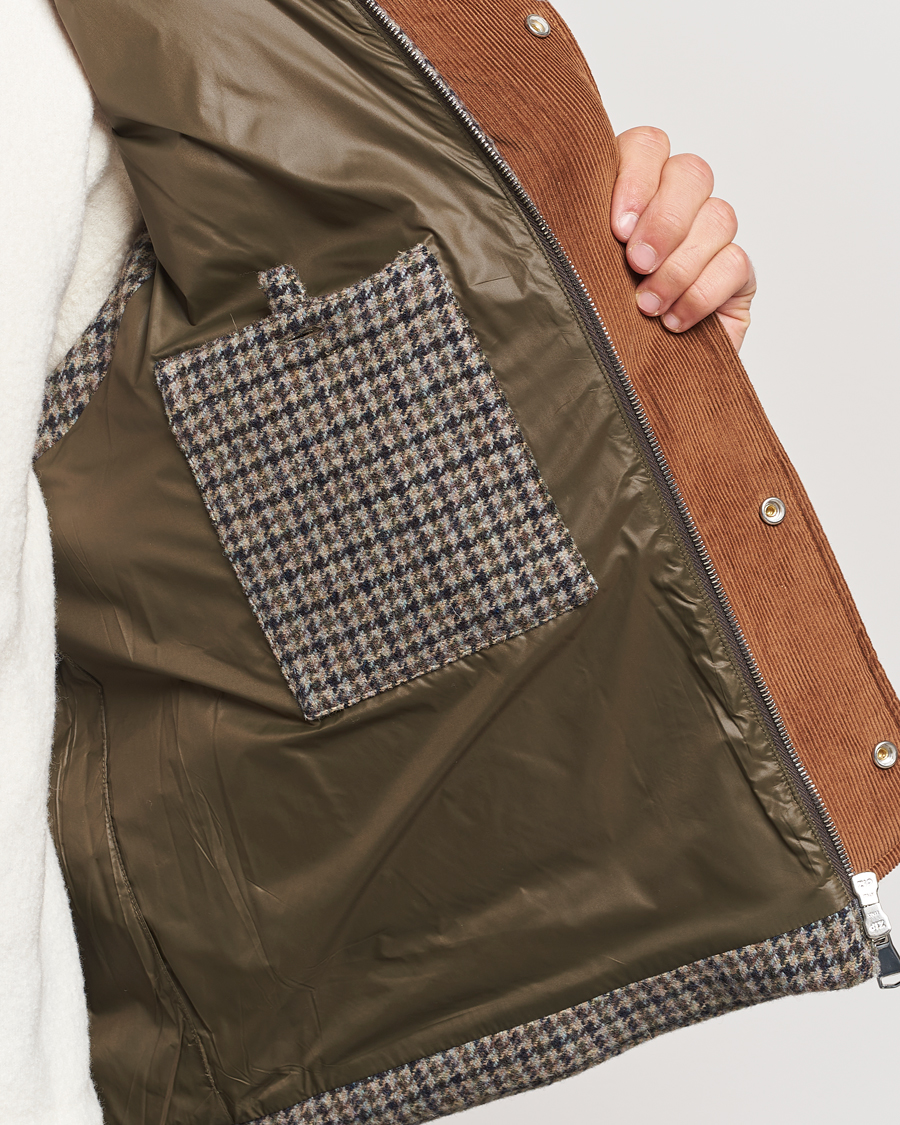 Herre | Jakker | Valstar | Shearling Collar Down Vest Grey Houndstooth