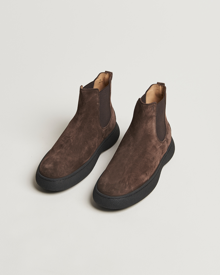 Herre | Tod's Gommino Chelsea Boots Dark Brown Suede | Tod's | Gommino Chelsea Boots Dark Brown Suede