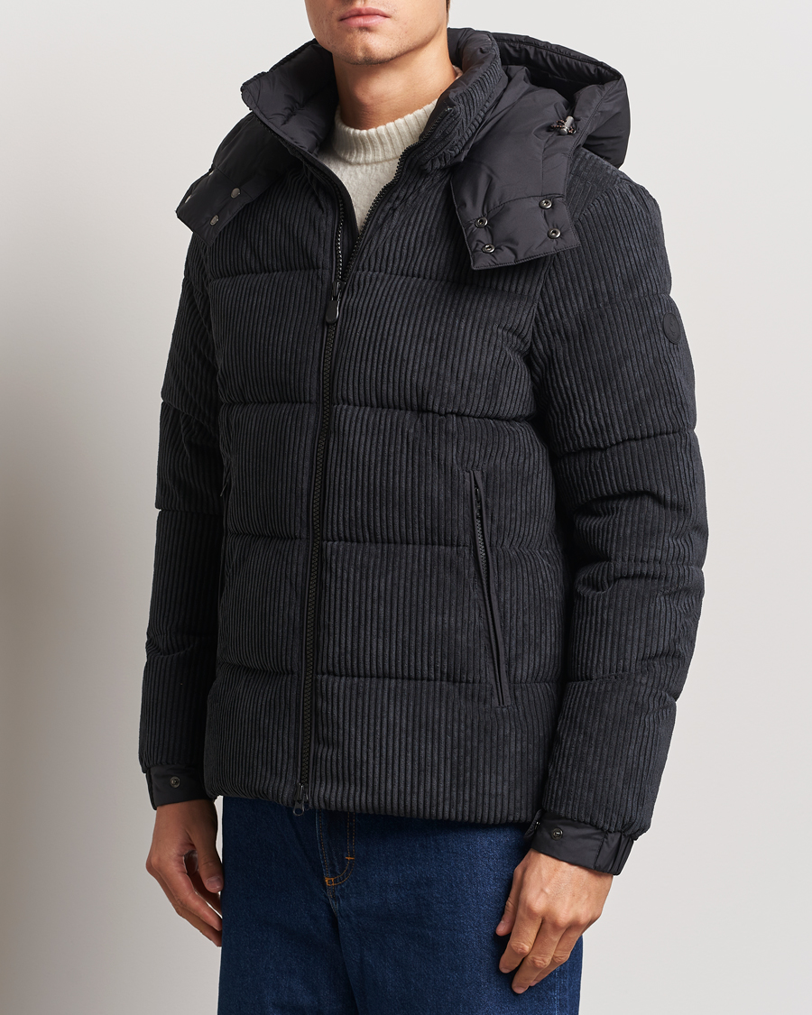 Herre | Jakker | Save The Duck | Albus Cord Padded Puffer Jacket Black
