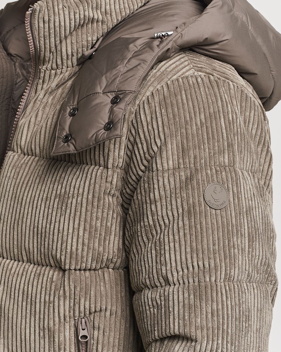 Herre | Jakker | Save The Duck | Albus Cord Padded Puffer Jacket Mud Grey
