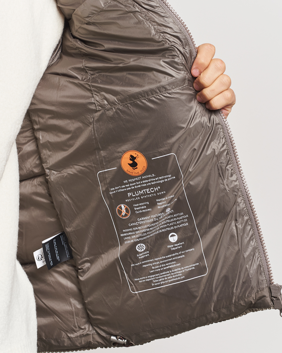 Herre | Jakker | Save The Duck | Albus Cord Padded Puffer Jacket Mud Grey
