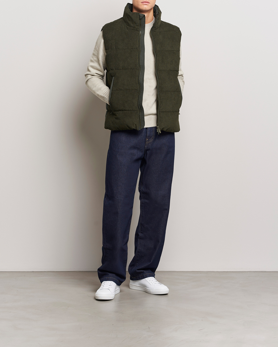 Herre | Jakker | Save The Duck | Euriops Cord Padded Vest Land Green