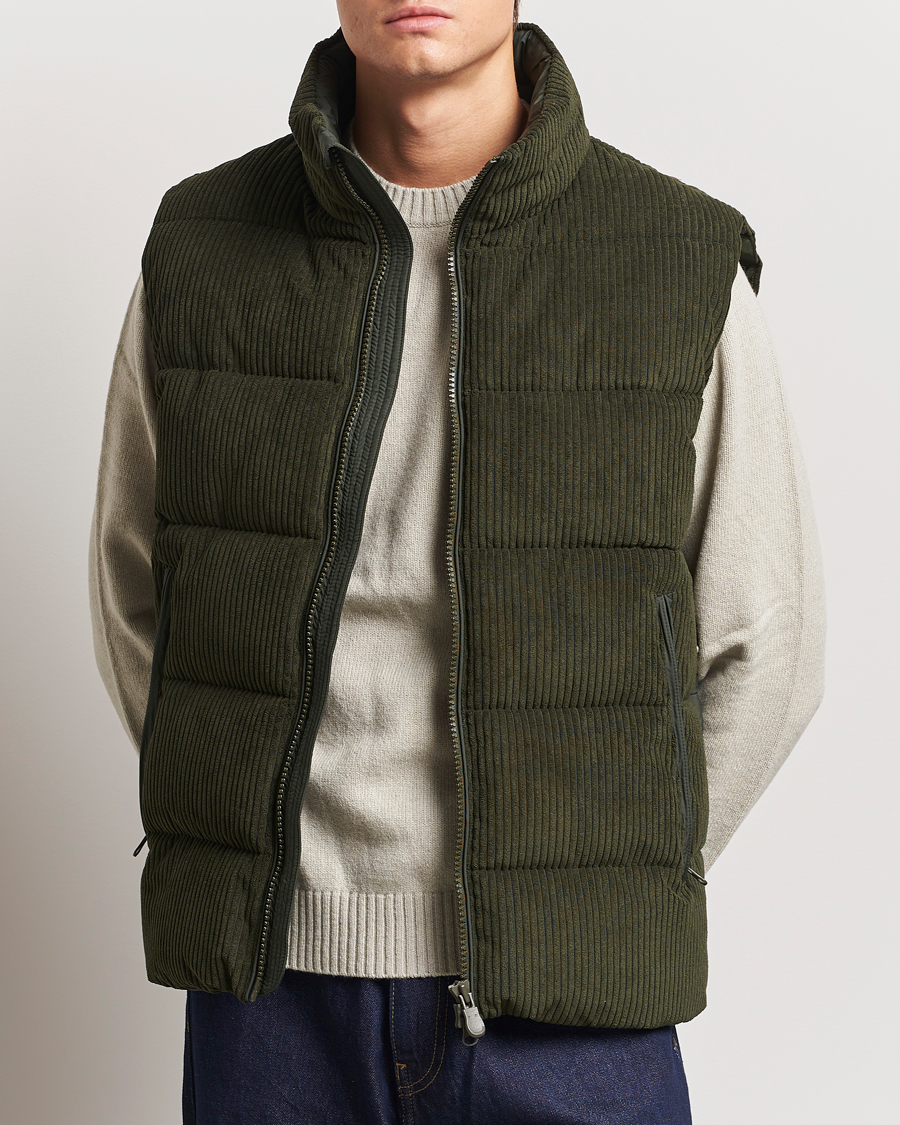 Herre | Jakker | Save The Duck | Euriops Cord Padded Vest Land Green