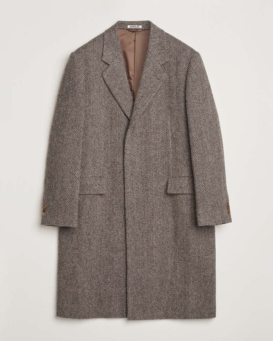 Herre | Jakker | Auralee | Wool Tweed Chesterfield Coat Khaki