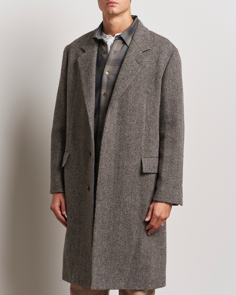 Herre | Jakker | Auralee | Wool Tweed Chesterfield Coat Khaki