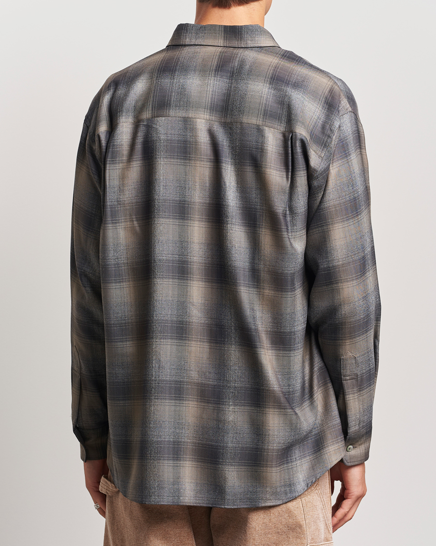 Herre | Skjorter | Auralee | Superlight Wool Shirt Charcoal Check