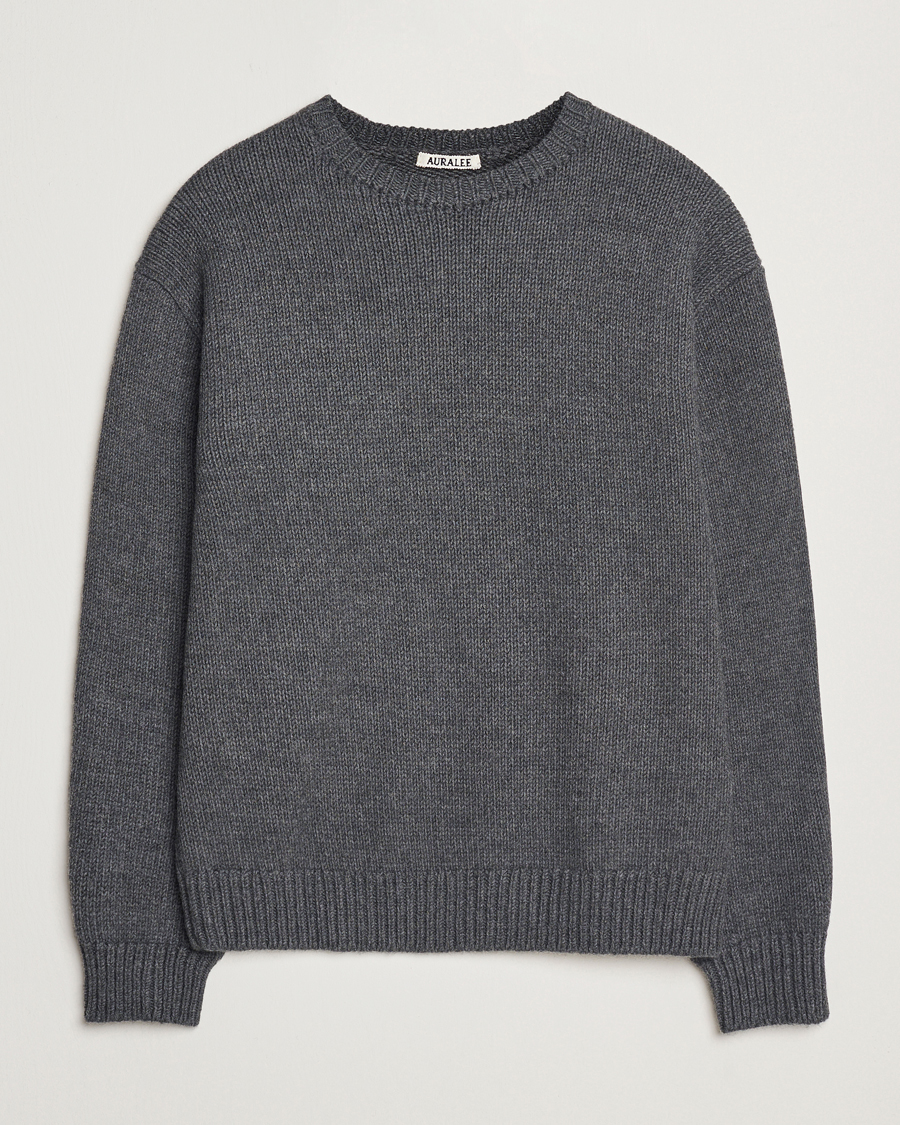 Herre | Gensere | Auralee | Soft Wool Cord Pullover Charcoal
