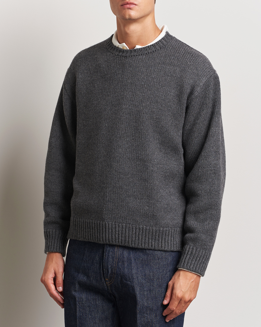 Herre | Gensere | Auralee | Soft Wool Cord Pullover Charcoal