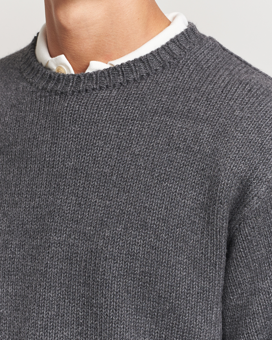 Herre | Gensere | Auralee | Soft Wool Cord Pullover Charcoal