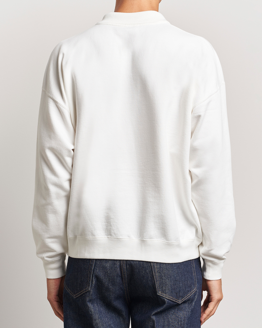 Herre | Gensere | Auralee | Pima Cotton Long Sleeve Polo White