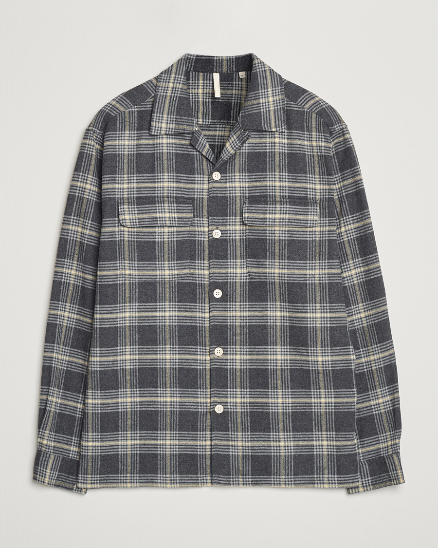 Herre | Skjorter | Sunflower | Flannel Pocket Shirt Grey Check