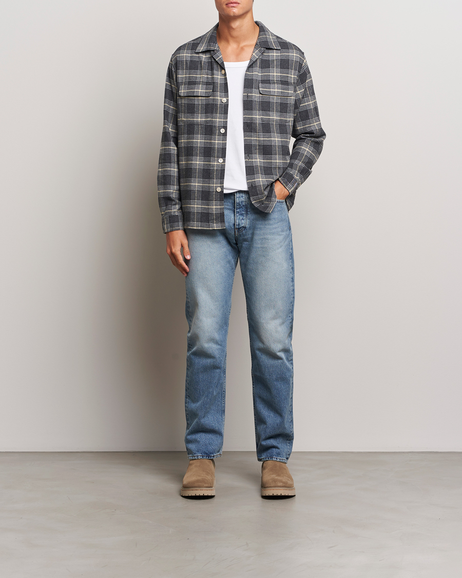 Herre | Skjorter | Sunflower | Flannel Pocket Shirt Grey Check