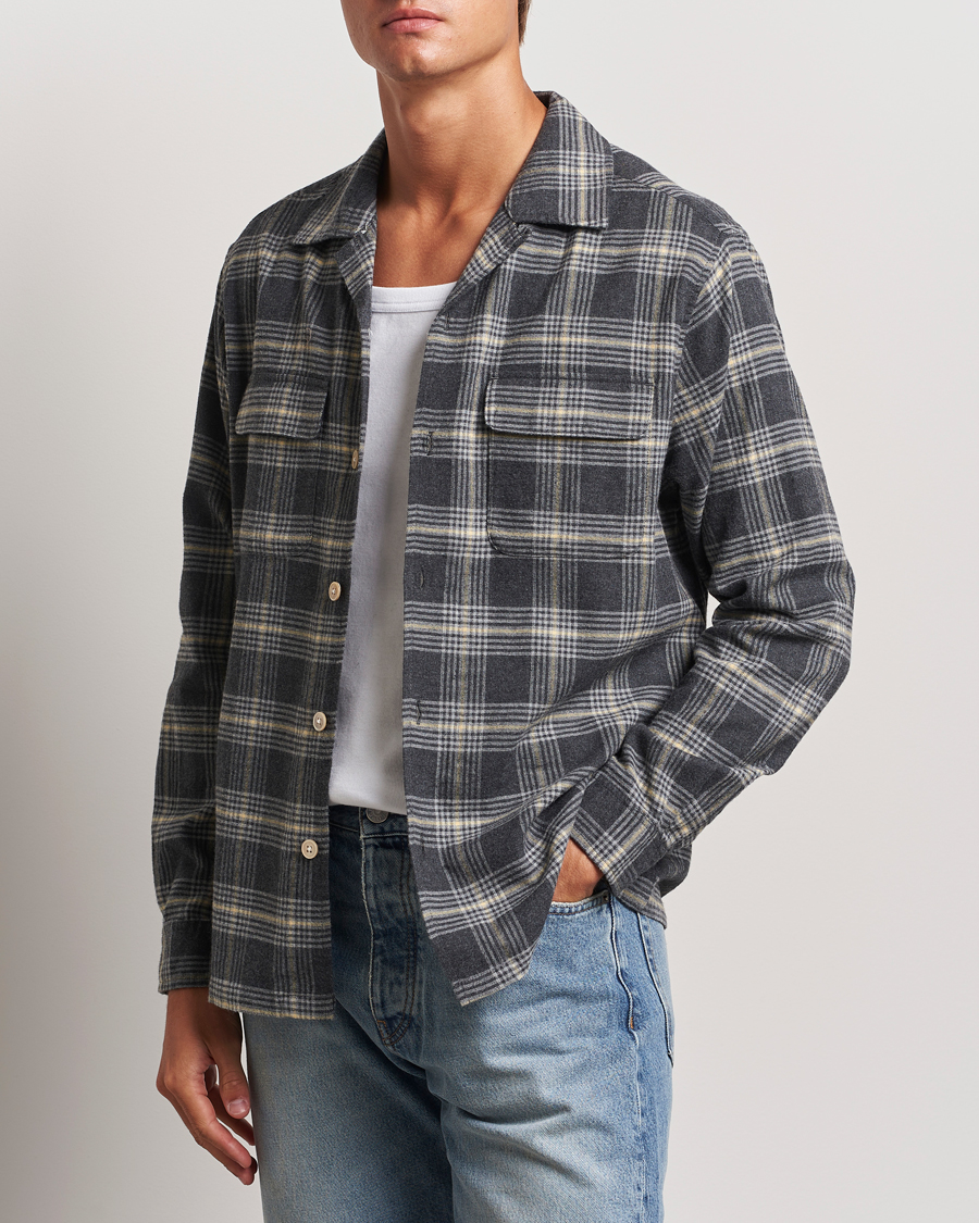 Herre | Skjorter | Sunflower | Flannel Pocket Shirt Grey Check