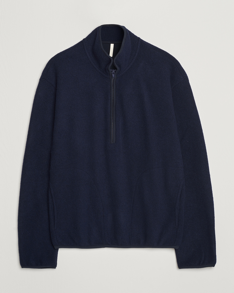 Herre | Gensere | Sunflower | Wool Half Zip Navy