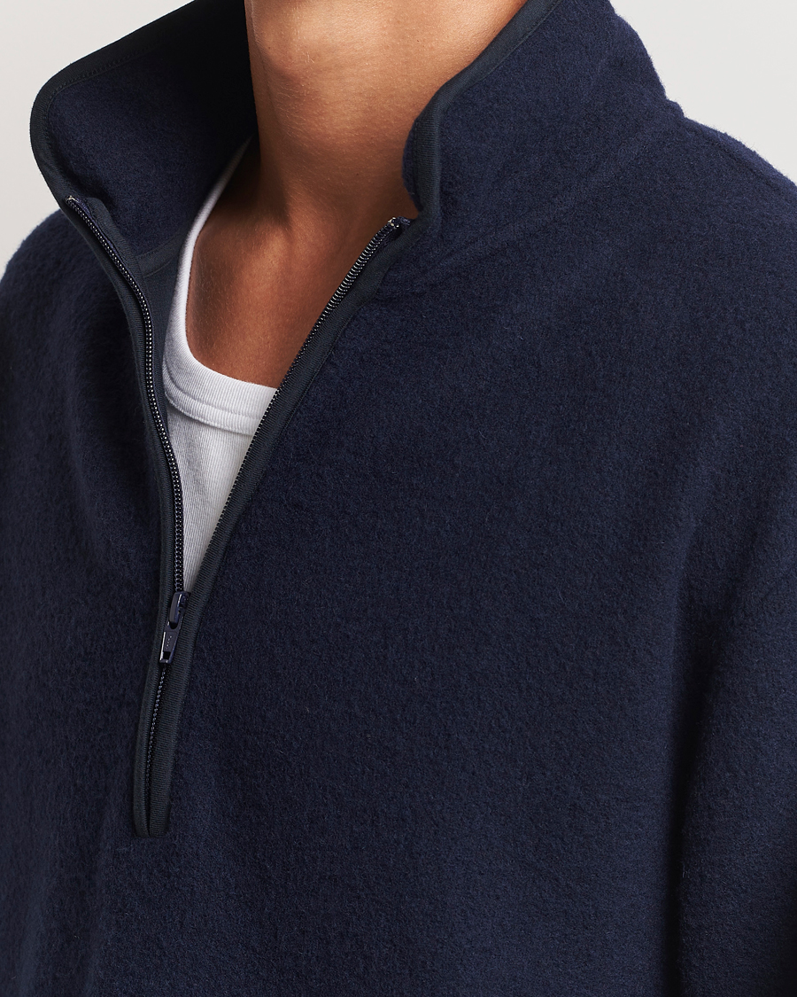 Herre | Gensere | Sunflower | Wool Half Zip Navy