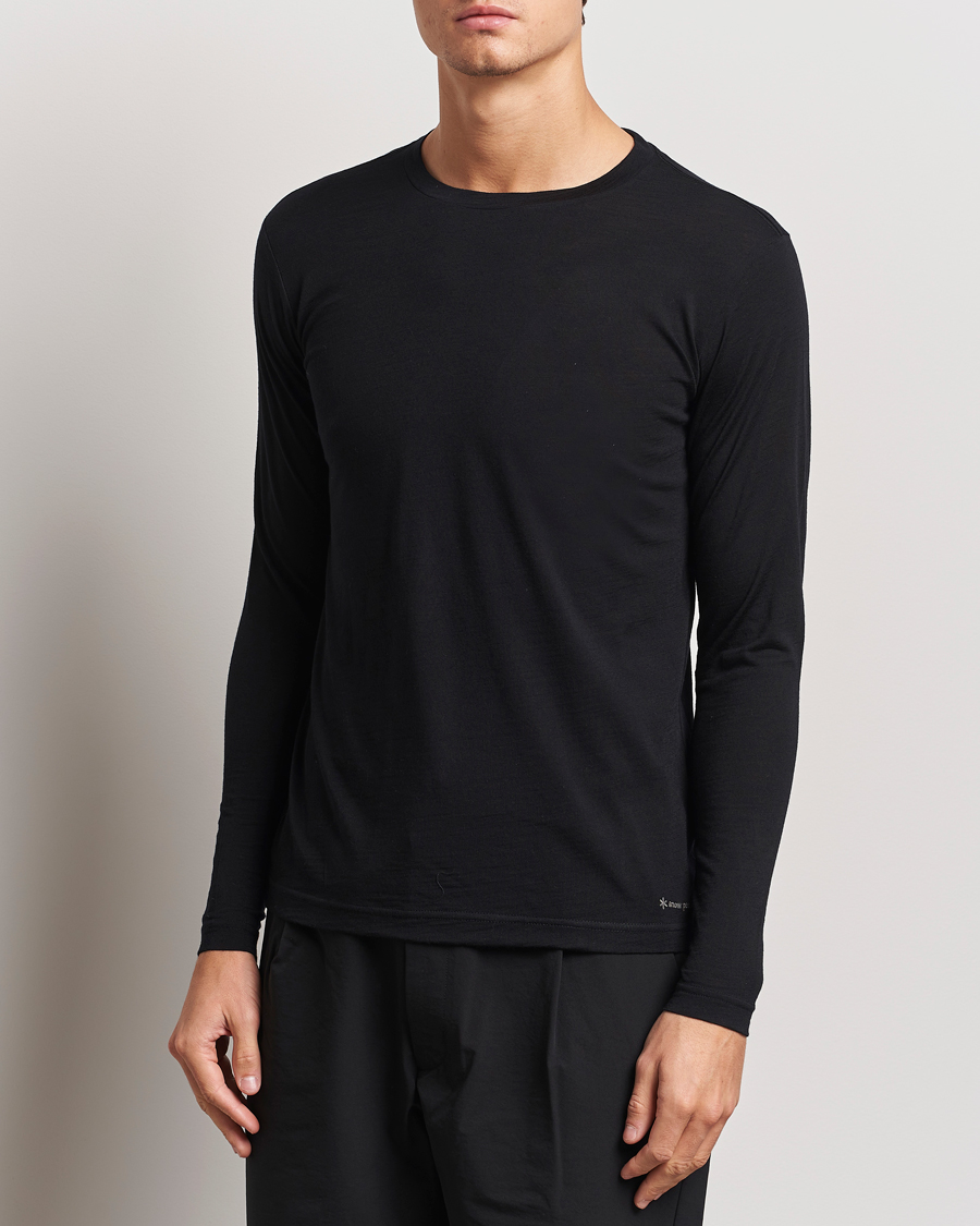 Herre | Gensere | Snow Peak | Merino Wool Long Sleeve T-Shirt Black