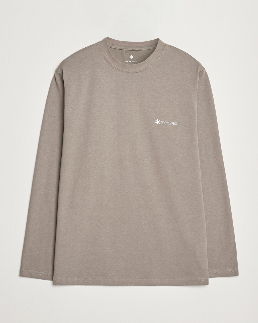 Herre | T-Shirts | Snow Peak | Onepoint Long Sleeve T-Shirt Greige