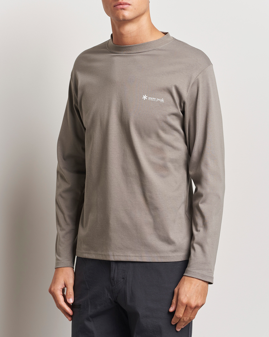 Herre | T-Shirts | Snow Peak | Onepoint Long Sleeve T-Shirt Greige